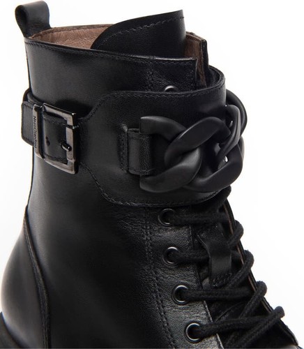 NeroGiardini Buckle Chain Moc Toe Combat Boot (women) Size 41. Price $315 - Picture 2 of 8