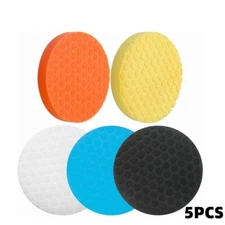 5PCS 7" Car Waxing Polish Foam Sponge Kits Polishing Pad Buffer Polisher Wheels