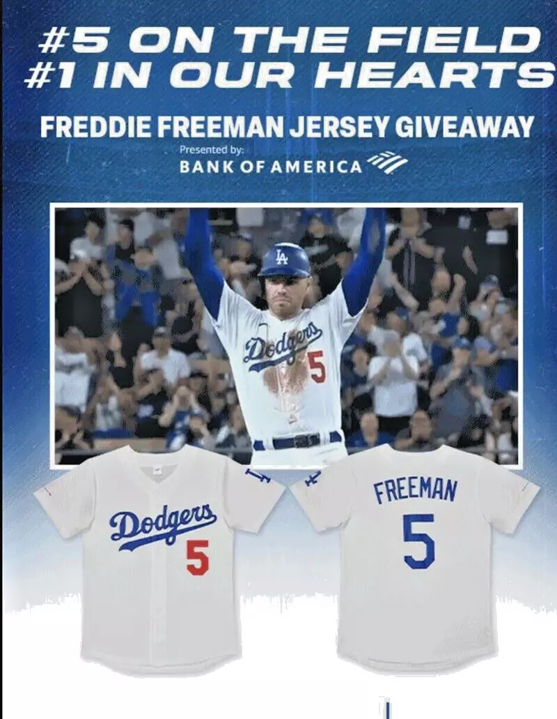 XL or Medium ~ PICK YOUR SIZE ~ Freddie Freeman 2023 SGA Jersey PROMO  9/12/2023