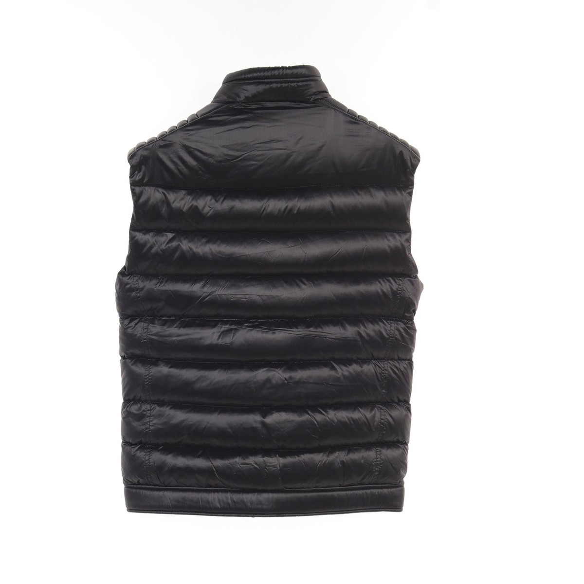 Coat】PRADA Down Vest Nylon Black Triangle Plate Good product From  