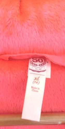 SO Girls Puffer Winter Coat - Pink - Faux Fur Trim Hood - Sz 14/XL - NWOT - Picture 4 of 9