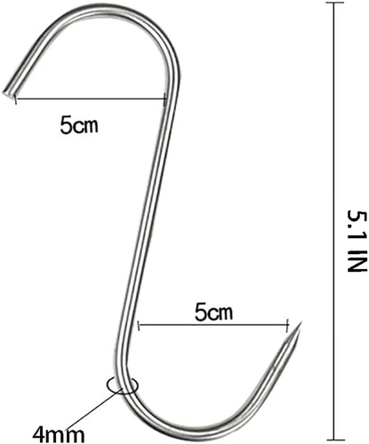 Meat Hooks, 5.12" Stainless Steel Butcher Hooks for Smoking, BBQ, Grilling 20PCS - Picture 2 of 12