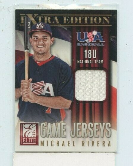MICHAEL RIVERA 2013 PANINI USA BASEBALL ELITE EXTRA EDITION JERSEY RELIC #16