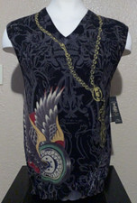 NEW Ed Hardy Christian Audigier Men's Size XL Sweater Vest Grenade Los Angeles