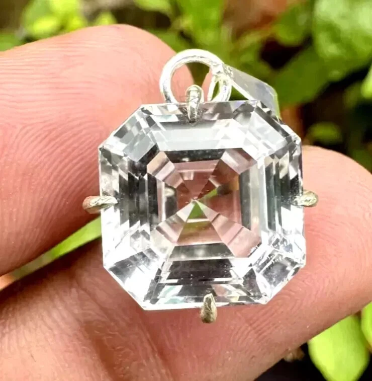 Natürlich 27 Karat Ceylon Weißer Saphir Asscher Schnitt Agl Zertifiziert Lose - Bild 3 von 4