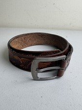 vintage MEXICO made WESTERN Top Grain leather brown BELT cowboy EAGLE 39 Inch