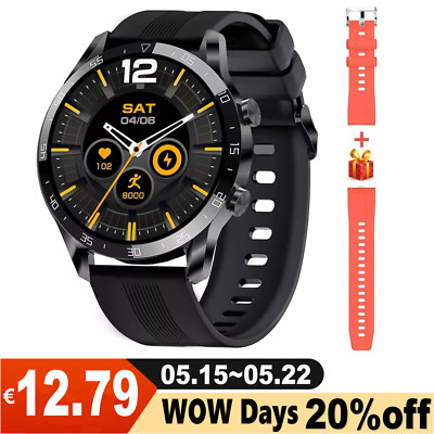 Bluetooth Smartwatch Luxus Herren Armband Herzfrequenz Pulsuhr FitnessArmbanduhr