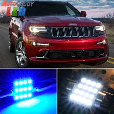 15 x Premium Blue LED Lights Interior Package Jeep Grand Cherokee 11-19 + Tool