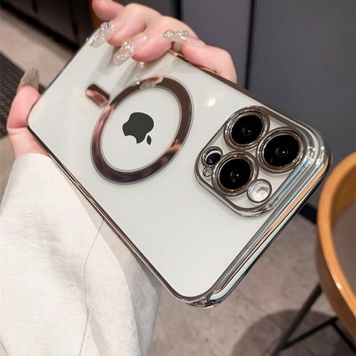 Funda magnética transparente con revestimiento magsafe para iPhone 15 14 13 12 11 Pro Max XS X - Imagen 25 de 29