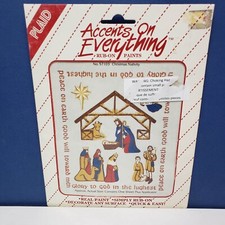 PLAID ACCENTS ON EVERYTHING Rub-On Paints Home Decor 57103 CHRISTMAS NATIVITY