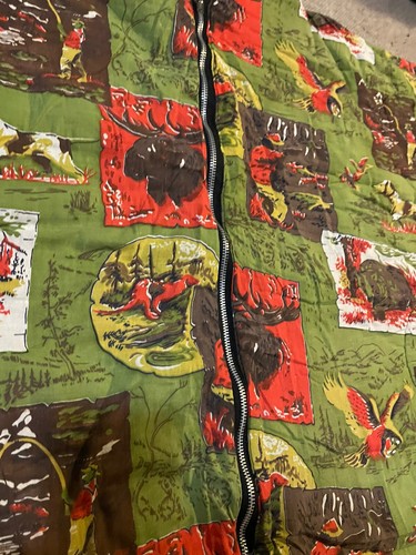 VINTAGE Sleeping Bag W/ Hood NOBLE 1960s MAGPIE AUS (Kids Teens) Camper Festival - Picture 5 of 8