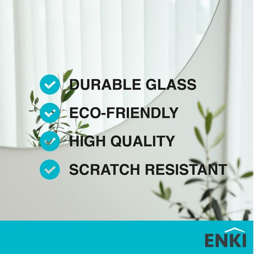 Oval Frameless Mirror Polished Edge Horizon Bathroom 400x600mm Glass ENKI BM031 - Picture 4 of 7