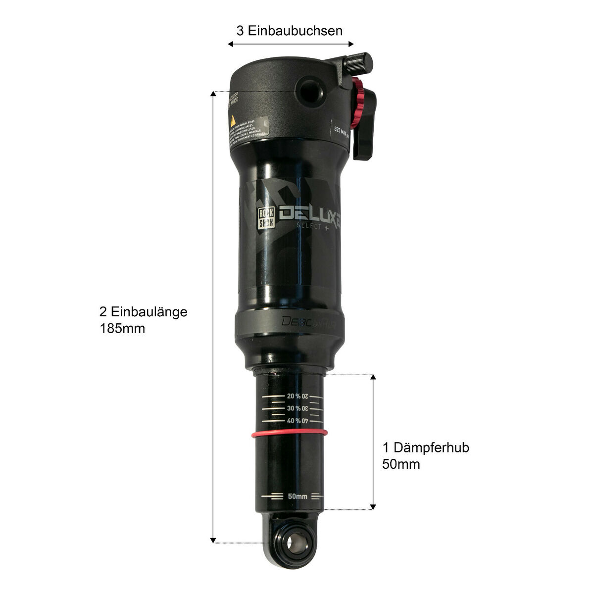 Rock Shox Deluxe Select Plus+ 185x50mm Dämpfer Debon Air Rock Shox Deluxe Select Plus+ 185x50mm Dämpfer Debon Air