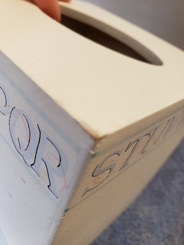 Tissue Cube Box Cover Nursery Toddler Room ABCs Apple Bunny - Picture 4 of 12