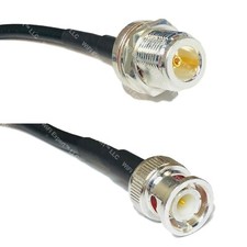 RFC195 Silver N FEMALE BULKHEAD to BNC MALE Coax RF Cable USA Lot