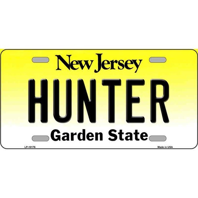 Hunter NJ License Plate Metal Sign Art for Car Truck Wall Home Decor