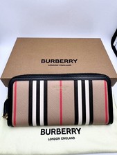Item Burberry Round Zipper Long Wallet PVC Archive Beige with Coin Pocket Men L