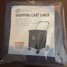 Laundry Shopping Cart Liner, 18" X 15" X 24", Square Bottom Dark Blue