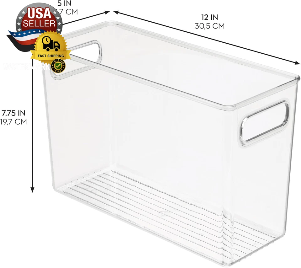 Idesign Plastic Stackable Kitchen Organizer Bin with Easy to Grip Integrated Han - Image 3 of 4