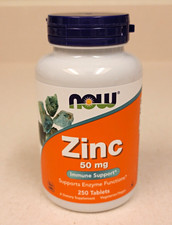 NOW Zinc 50mg Mineral Immune Support 250 Tabl...
