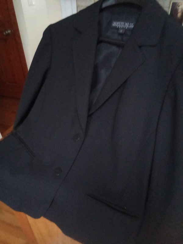 Lafayette 148 New York Black Wool 2 Button Blazer Jacket Size 12Petite