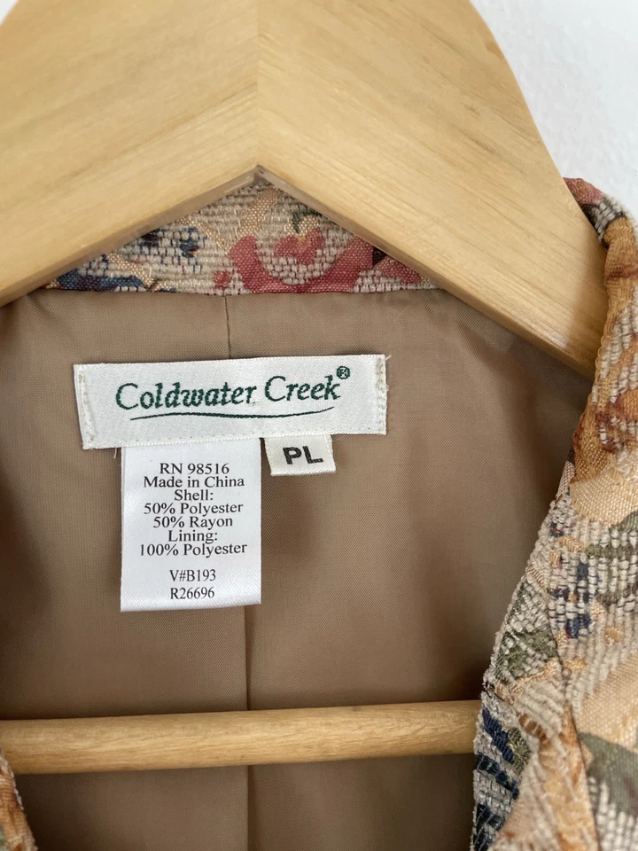 Chaqueta tapiz floral rosa Coldwater Creek para mujer pequeña grande abuela cabaña Foto 2 de 4