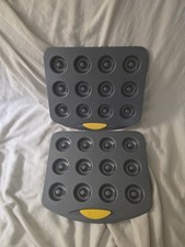 Lot of 2 Wilton Non-Stick 12 Cavity Mini Donut Pans. Baking Doughnut Mold Trays.