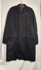 MENS VINTAGE 44L LARGE  CROWNWEAR UNION MADE BUTTON FRONT TRENCH COAT