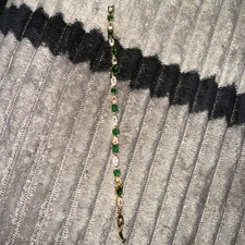 NWOT  Real 925 Sterling Silver Plated Green/C...
