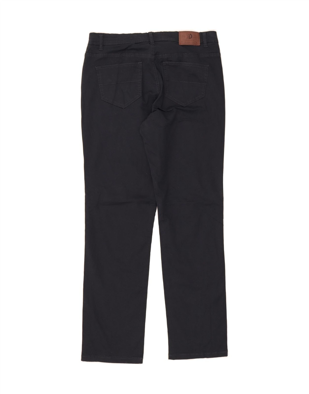 DACK'S Mens Regular Fit Casual Trousers IT 52 XL W38 L32 Navy Blue Cotton CI07 image 2