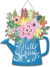 Hello Spring Decorations for Home Spring Welcome Wreaths Sign for Front Door for
