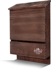 Japanese Cedar Bat House Habitat: Two Chambers, Weatherproof, Easy Install, Brow