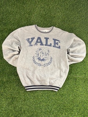 Yale University Crewneck Sweatshirt Gray Cotton Mens Size S
