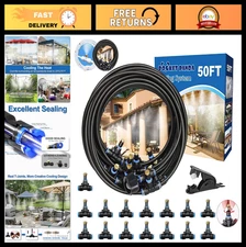 50FT Outdoor Misting System | Patio Cooling Kit for Garden, Pool, BBQ & Umbrella