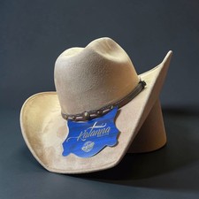 Sand Brown Suede Cowboy Hat for Men. Wide Brim Cowboy Hat. Sombrero Vaquero Cafe