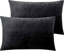 2 Pack Zippered Velvet King Pillowcases Super Soft and Cozy Luxury Fuzzy Flan...