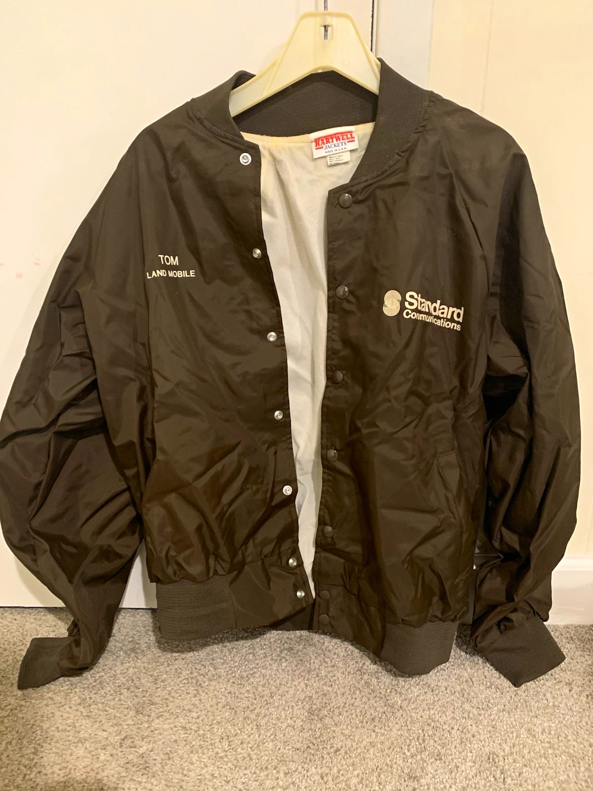 Vintage Hartwell Standard Communications Jacket USA Brown Bomber Men’s L Fits M image 1