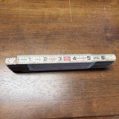 Vintage Lufkin 72'' No 066D Wood Red End Engineers Folding Rule Stick Ruler