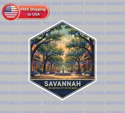 Savannah Georgia Souvenir Decal Vinyl Sticker Travel Luggage B