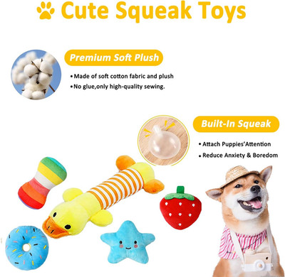 Dog Toys 25 Pack for Fun and Teeth Cleaning, Puppy Chew Toys Pack with Squeak...