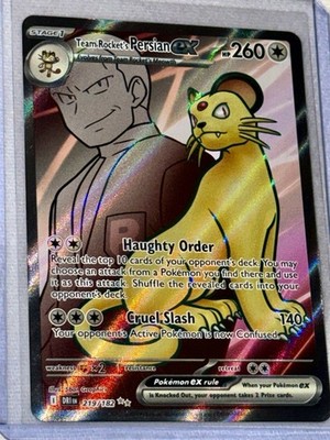 Team Rocket's Persian Ex 219/182 Destined Rivals Full Art Pokemon