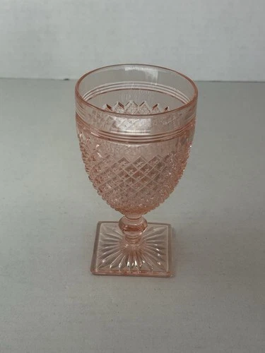 Anchor Hocking Pink Miss America 5 1/2” 10oz Water Goblet Depression Glass