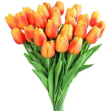 künstliche Tulpen Tulpenstrauß Blumen Deko Orange