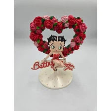 Betty Boop Heart Roses Figurine 2005 VANDOR Valentine Desk Decor w/ Spring