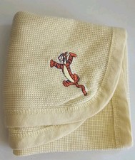 Disney Winnie The Pooh TIGGER Waffle Weave Knit Thermal Baby Blanket 39 X 29"