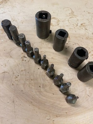 Apex Tool Allen Head Drivers And Adapter For Ratchet Set Of 10 Vintage