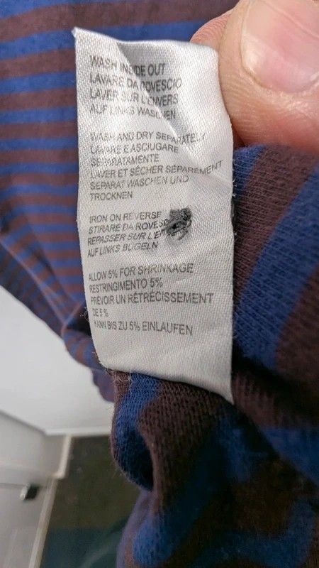 Paul Smith Jeans Men’s Striped Polo Shirt XXL Burgundy Blue Cotton Distressed image 10