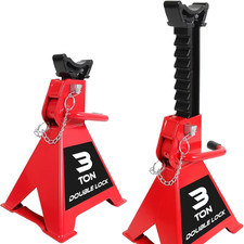 Open Box 3 Ton Car Jack Stands Double Lock 6600 Lb Pair Red