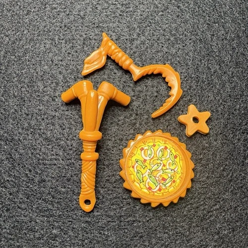 VTG Lot Of 4 Playmates TMNT Accessories 1990’s Pizza Star Sickle Grappling Hook