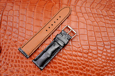 Handmade Black Genuine Crocodile SKIN Leather Watch Strap Band Quick Release F5